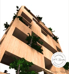 Un jardín vertical realizado en madera, primer premio del concurso «Curiosidades en Madera»
