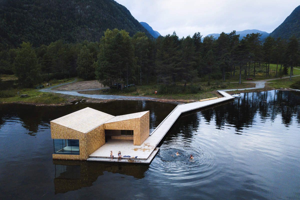 Soria Moria Sauna, un edificio de materiales naturales