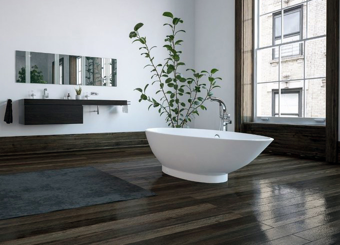 Puedes tener suelos de madera en baños y cocinas